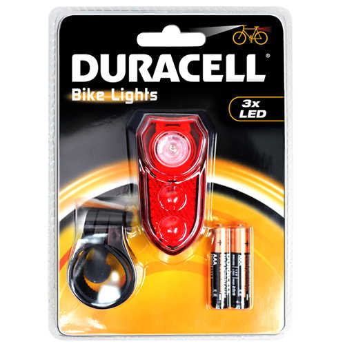 פנס 3 לדים אחורי לאופניים DURACELL דגם Bik-F02WDU