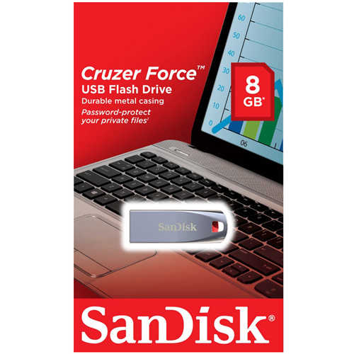 זיכרון נייד USB 2.0 16GB תוצרת SanDisk דגם Cruzer Force
