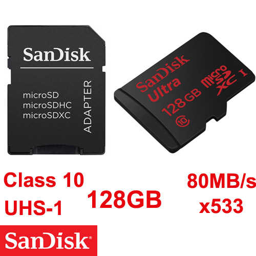 כרטיס זיכרון Micro SDXC 128GB Class 10 80MB/s SanDisk