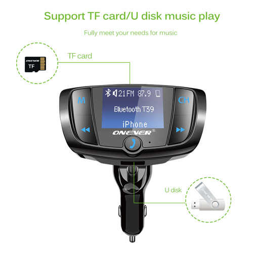 משדר/ דיבורית  Bluetooth FM לרכב Onever דגם T39