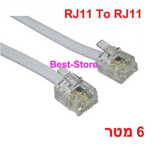 כבל לטלפון חיבור אמריקאי באורך 6 מטר