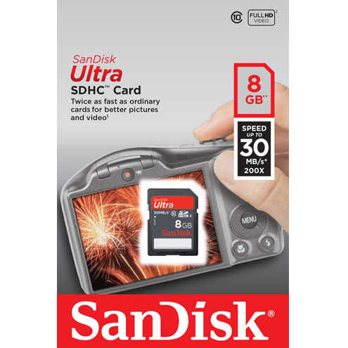 כרטיס זיכרון SDHC Ultra 8GB Class 10 SanDisk