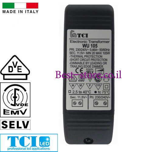 שנאי אלקטרוני TCI 105W דגם WU 105