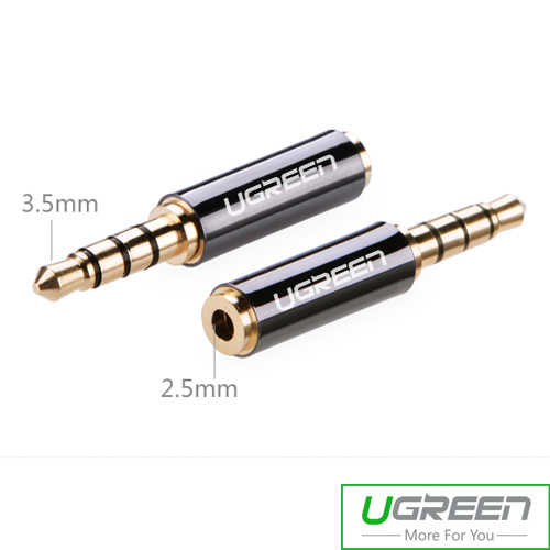 מתאם מתכתי סטריאו 2.5mm נקבה - 3.5mm זכר Ugreen TRRS