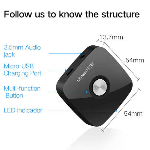 משדר להזרמת אודיו Ugreen Bluetooth 4.1