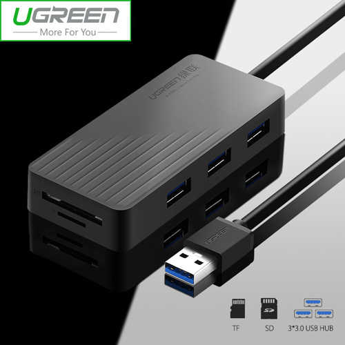 קורא כרטיסי זיכרון / מפצל Ugreen USB 3.0 דגם CR132