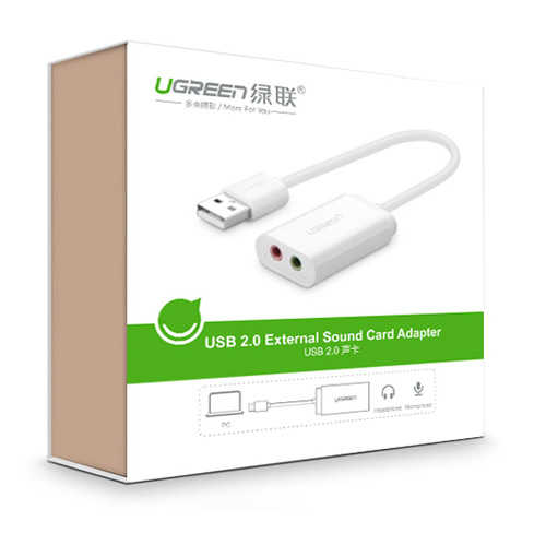 כבל USB זכר לשני חיבורי PL 3.5mm נקבה Ugreen