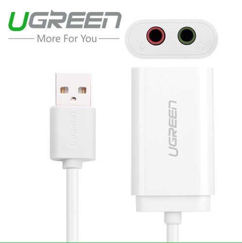 כבל USB זכר לשני חיבורי PL 3.5mm נקבה Ugreen