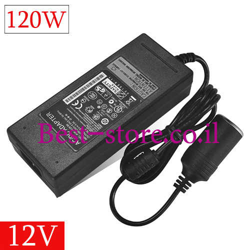 ממיר מתח 120W מ- 220V ל- 12V לבית עם חיבור שקע מצת לרכב
