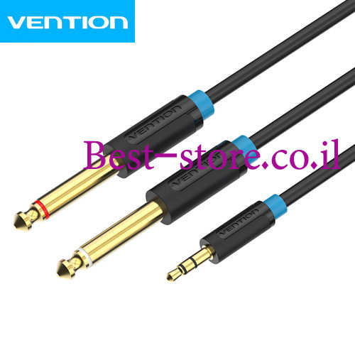 כבל אודיו PL6.5mm x2 - 3.5mm באורך 3 מטר
