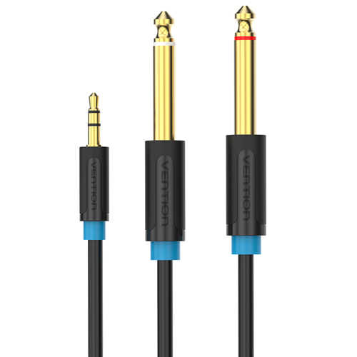 כבל אודיו PL6.5mm x2 - 3.5mm באורך 3 מטר