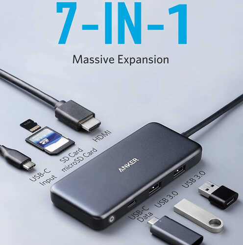 רכזת 7 ב- 1 Aanker USB Type-C דגם 371