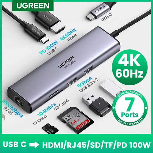 רכזת 7 ב- 1 Ugreen USB Type-C דגם 60515